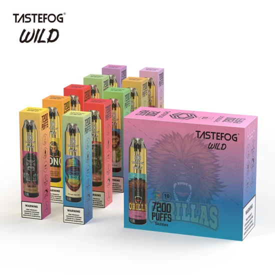 Heißer Verkauf Tastefog Wild 7200 Puffs Einweg-Vape-Kristalltank mit RGB-Licht